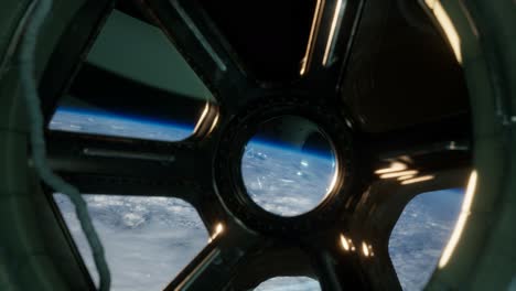 Vista-De-Cabina-Desde-La-Estación-Espacial-Internacional-Que-Opera-Cerca-Del-Planeta-Tierra